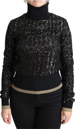 Dolce & Gabbana Turtle Neck Long Sleeve Pullover - Dames - Coltruien - Zwart - XS - Polyester - Truien & Vesten