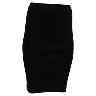 H&eacute;rve L&eacute;ger Ribbed Pencil Skirt in Black Rayon