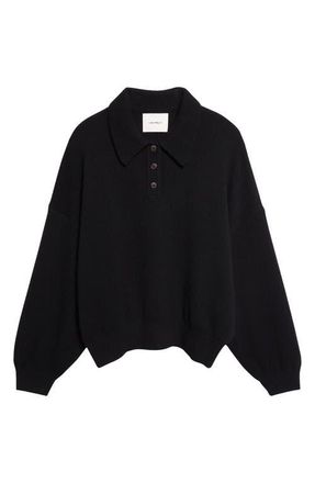 Lisa Yang Etta Cashmere Polo Sweater in Black at Nordstrom, Size 1