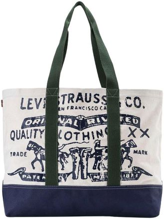 Levi's Henkeltasche LEVIS WOMENS TWO HORSE TOTE-ALL XL, Damen, Gr. B/H/T: 60cm x 38cm x 17cm, beige (ecru), Baumwolle, Taschen Henkeltasche
