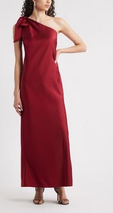 Chelsea28 Bow One-Shoulder Maxi Dress in Red Grape at Nordstrom Rack, Size Xx-Large