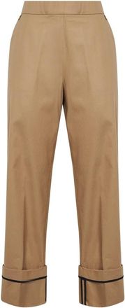 Herno Broek in Dean - Dames - Wijde Broeken - Bruin - XS - Katoen - Broeken