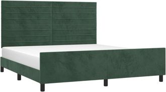 vidaXL Vidaxl - Estructura Cama Sin Colch&oacute;n Terciopelo Verde Oscuro 160x200 Cm