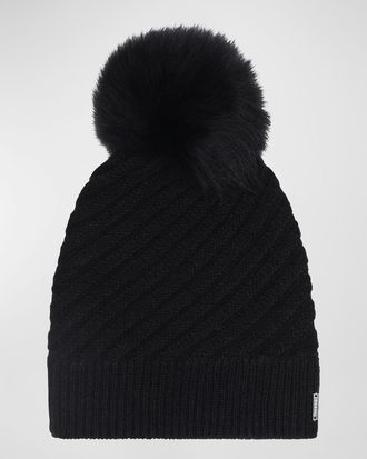 Gorski Select Cashmere Beanie with Lamb Shearling Pom