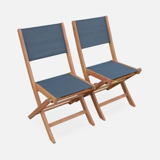 Sweeek Sweeek - Set Di 2 Sedie Da Giardino Pieghevoli In Legno