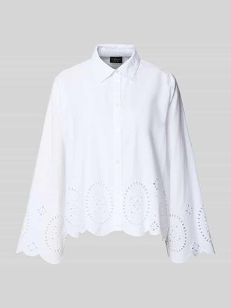 s.Oliver Black Label Loose Fit Hemdbluse aus reiner Baumwolle in Weiss, Gr&ouml;&szlig;e 38