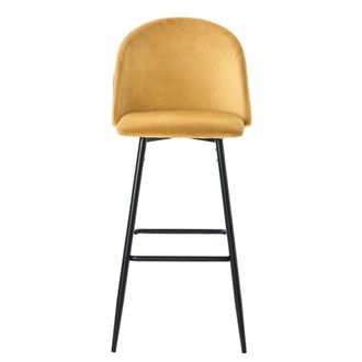 Vintahome Taburete de bar terciopelo mostaza