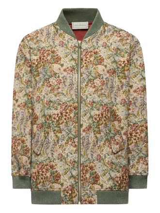 Pierre-Louis Mascia floral tapestry bomber jacket - unisex - Polyester/Cotton - S - Neutrals