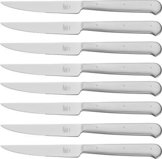 Zwilling Porterhouse Razor-Sharp Steak Knife Set of 8 with Black Presentation Case, Gift Set