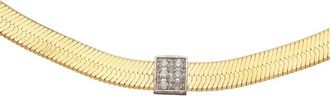 Meshmerise 18K Vermeil 0.06 Ct. Tw. Diamond Herringbone Choker Necklace