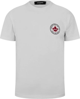 Dsquared2 Mens Dsquared2 Small Maple Logo White T-Shirt - Size: 36