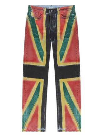 Denim Tears Union Jack straight-leg jeans - men - Cotton - 28 - Black