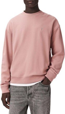 AllSaints Asher Crewneck Sweatshirt in Woodrose Pink at Nordstrom, Size Xx-Large