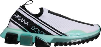 Dolce & Gabbana Slip On Sneakers met Logo Print - Heren - Sneakers - Veelkleurig - 39 EU - Leer - Schoenen