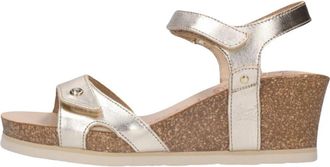 Panama Jack Bloemen Sleehak Sandalen Julia - Dames - Sleehakken - Geel - 41 EU - Leer - Schoenen
