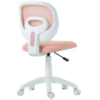 HOMCOM Homcom Sedia Da Scrivania Ergonomica Senza Braccioli In Tessuto A Rete, Rosa