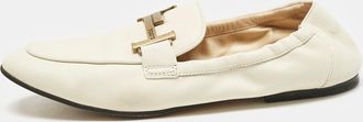 Tod's Tods Cream Leather Double T Loafers