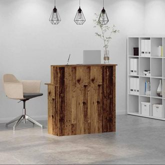 Berkfield Home Reception Desk Old Wood 100x50x103.5 cm Engineered Wood in Brown
