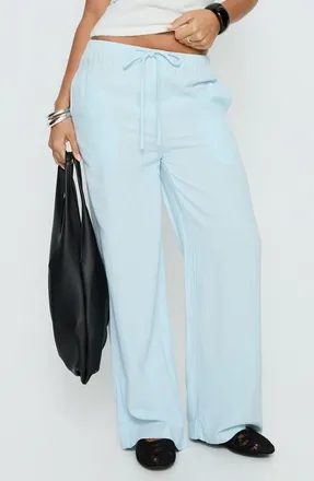 Princess Polly Parklea Drawstring Wide Leg Pants in Icy Blue at Nordstrom, Size 2