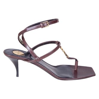 Saint Laurent High Heel Sandals, female, Brown, Size: 10 US Logo-detail Heeled Sandals