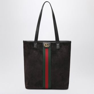 Gucci Medium Ophidia shopping bag in brown suede