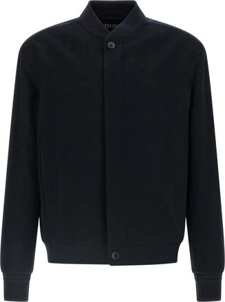 Ermenegildo Zegna Bomberjack - Heren - Bomber jackets - Blauw - L - Leer - Jassen