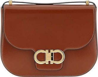 Ferragamo Brown Double Gancini Small Crossbody Bag