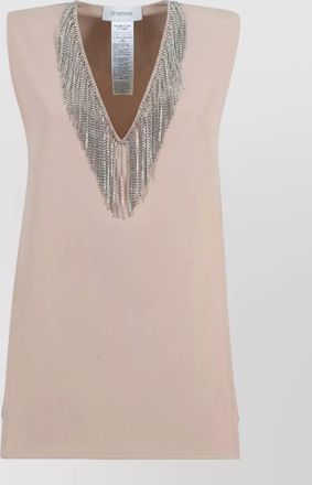 Sportmax sleeveless rhinestone top
