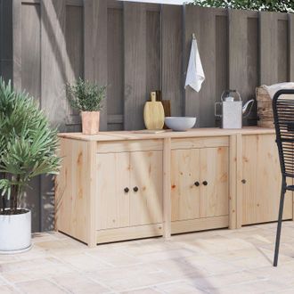 Berkfield Home Outdoor Kitchen Cabinet 106x55x64 cm Solid Wood Pine in Brown | Size: 106 x 55 x 64 cm
