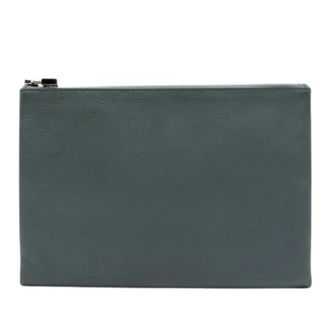 Herm&egrave;s Pre-owned Evercolor Clutch - Dames - Vintage Clutch - Grijs - ONE Size - Leer - Vintage