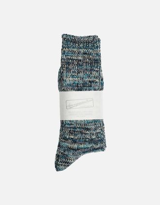 Anonymous Ism Mens Anonymous Ism 5 Colour Mix Crew Cotton Mens Indigo Socks - Blue - Size: 9.5/13/12.5/12/11.5/11/9/16/15.5/15/14.5/14/13.5/10.5/10