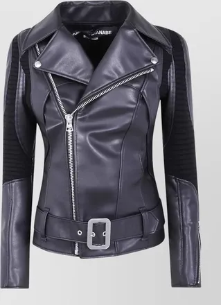 Junya Watanabe biker jacket long sleeves belted waist