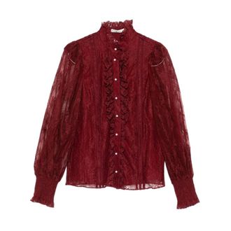 Alice & Olivia Overhemden, Dames, Rood, XS, Blusa m/l