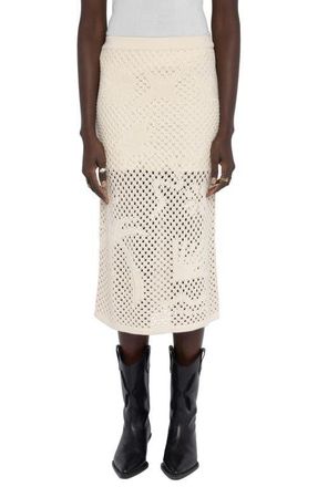 Zadig&Voltaire Soly Colin Linen & Cotton Jacquard Mesh Sweater Skirt in Ecru at Nordstrom, Size X-Small