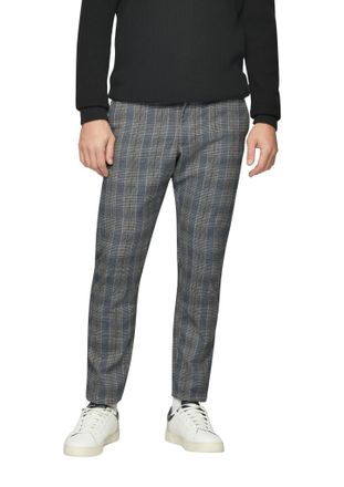 s.Oliver Chinohose S.OLIVER, Herren, Gr. 30, L&auml;nge 32, grau (grau check), Obermaterial: 97% Polyester, 3% Elasthan, kariert, regular fit kn&ouml;chelfrei, Hosen Chi