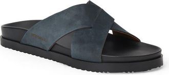 Bruno Magli Bologna Slide Sandal in Navy Nubuck at Nordstrom, Size 10.5