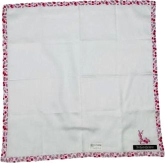 Saint Laurent Pre-owned Scarves, female, Pink, Size: ONE SIZE Pre-owned Cotton Scarf