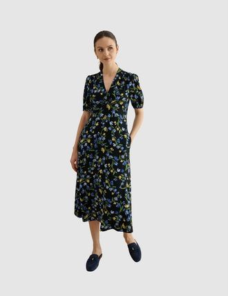 Hobbs London Sidonie Dress in Navymulti at Nordstrom, Size 10