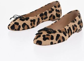 Francesco Russo Calfhair Ballet Flats With Animalier Pattern size 35,5