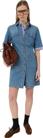Gerard Darel Rani Denim Shirt Dress in Jeans at Nordstrom, Size 14