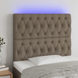 vidaXL Cabecero Con Luces Led Tela Gris Taupe 90x7x118/128 Cm Vidaxl