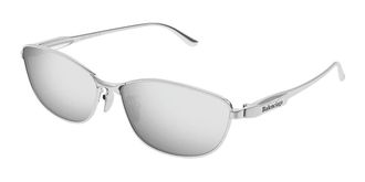 Balenciaga BB0357SA Asian Fit 002 Mens Sunglasses Silver Size 62
