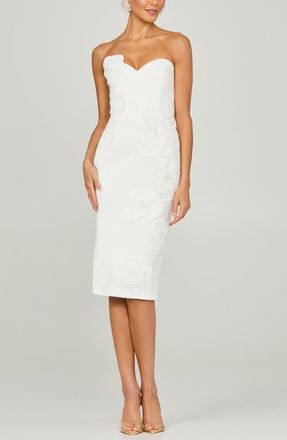 Helsi Kaia Floral Appliqué Strapless Dress in Off White at Nordstrom, Size X-Small