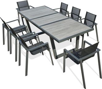 DCB Garden Olhos - Conjunto De Comedor De Jard&iacute;n 8 Plazas De Aluminio Dcb Garden