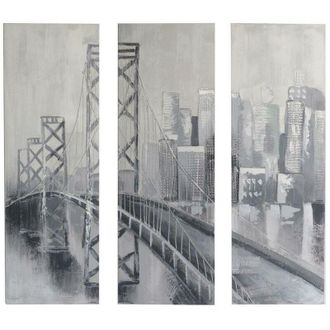 Vacchetti Vacchetti - Cuadro Pintado Set 3 Piezas Puente Cm40x120x3