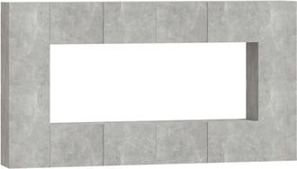 vidaXL Set De Muebles De Tv 8 Pzas Madera Contrachapada Gris Hormig&oacute;n Vidaxl