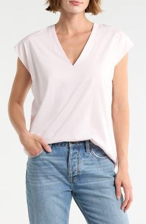 Frame Denim Pima Cotton V-Neck Tee in Peony at Nordstrom Rack, Size X-Small