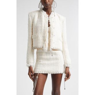 Area Tweed Lady Jacket in Cream White at Nordstrom, Size X-Small