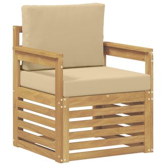 vidaXL 2 Pieza Conjunto De Sof&aacute;s De Exterior Poli&eacute;ster Blanco Y Beige Vidaxl