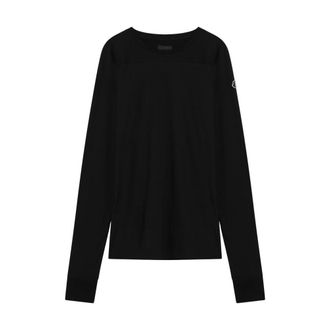 Rick Owens Round-neck Knitwear, male, Black, Size: L Round-neck Pullover